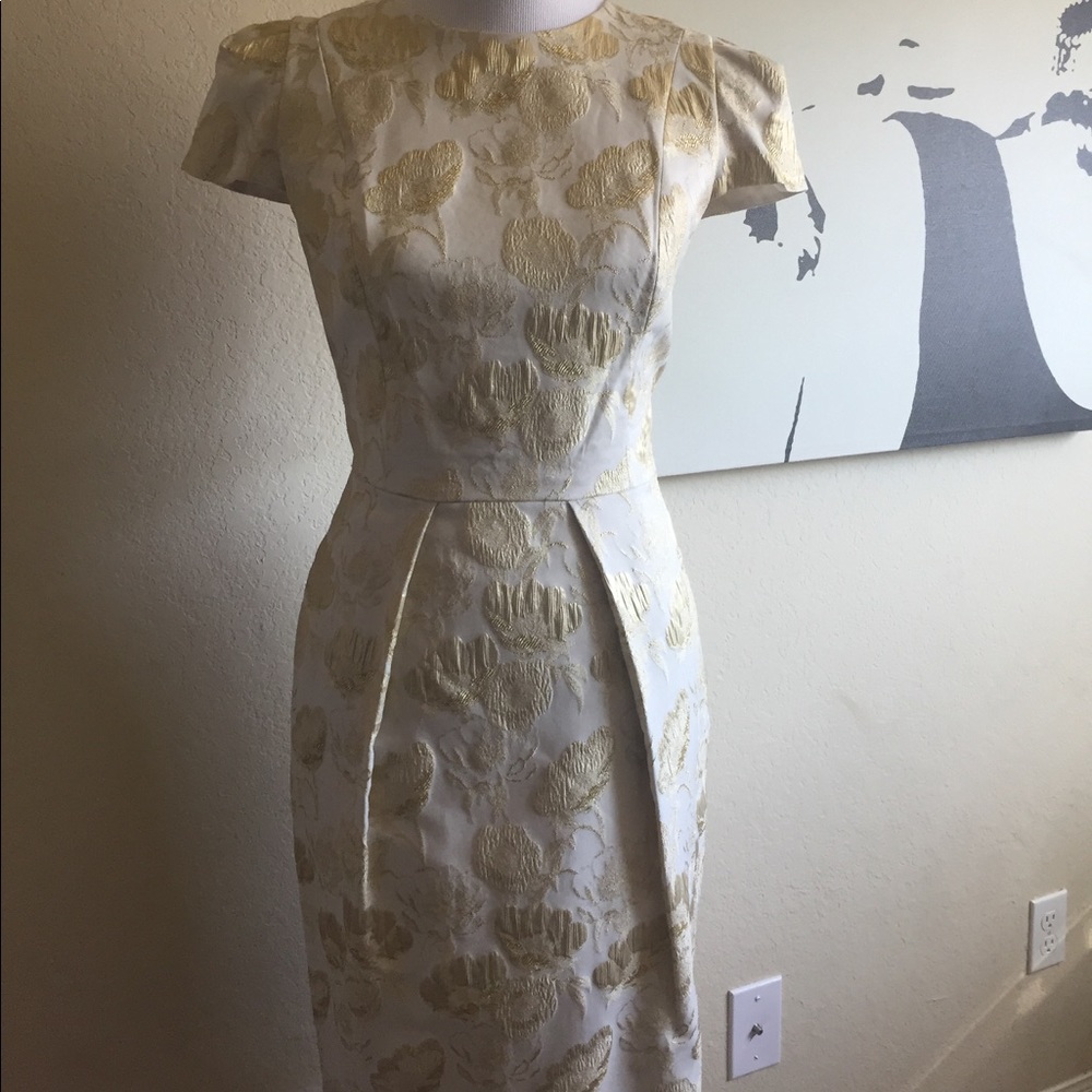 Carmen Marc Valvo gold dress